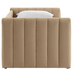Veyla Channel Tufted Performance Velvet Twin Daybed With Trundle