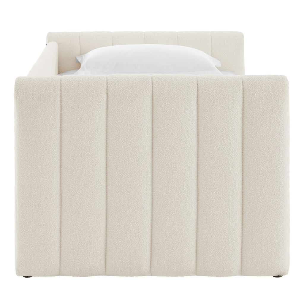 Veyla Channel Tufted Boucle Twin Daybed with Trundle by Modway
