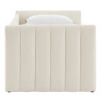 Veyla Channel Tufted Boucle Twin Daybed with Trundle by Modway