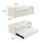 Veyla Channel Tufted Boucle Twin Daybed with Trundle by Modway