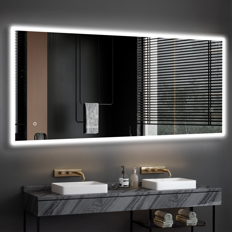 Lyra Modern LED Mirror – Acrylic Frame, Anti-Fog, Dimmable