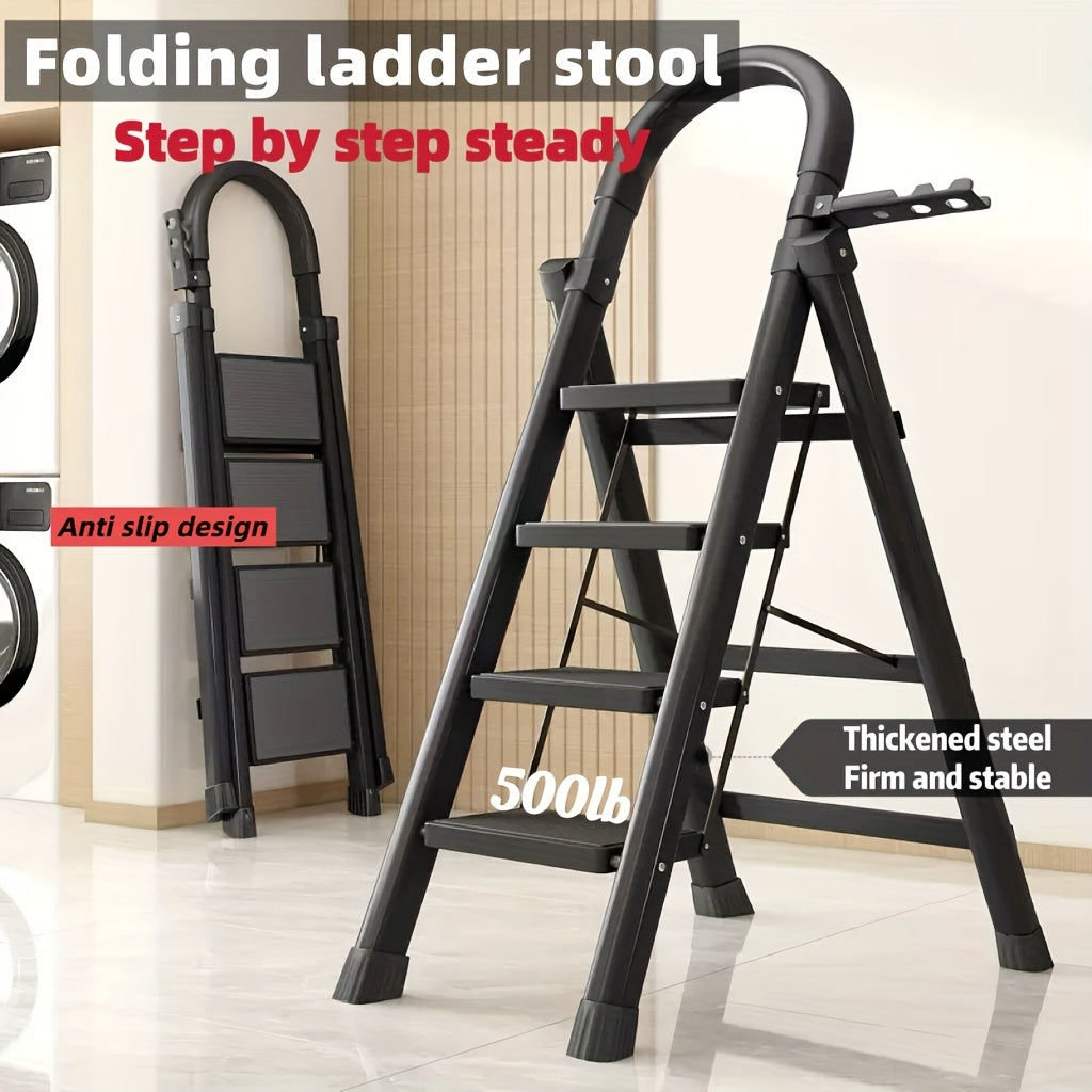 Heavy Duty Folding Step Ladder 3/4/5 Step Non-Slip 500LBS Capacity Portable 2Dropme