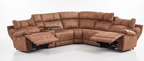 MaxView Media Mocha 6-Piece Power Reclining Sectional with Immersive Sound System