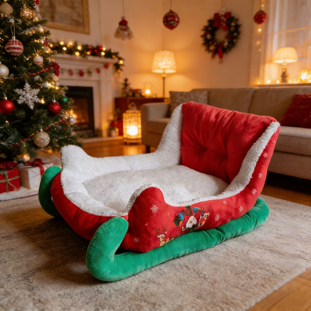 Christmas Sleigh Pet Bed Jane's Pet Boutique