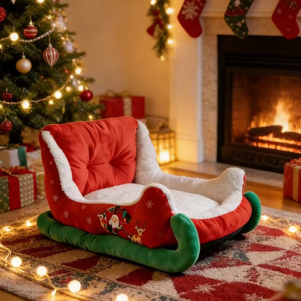Christmas Sleigh Pet Bed Jane's Pet Boutique