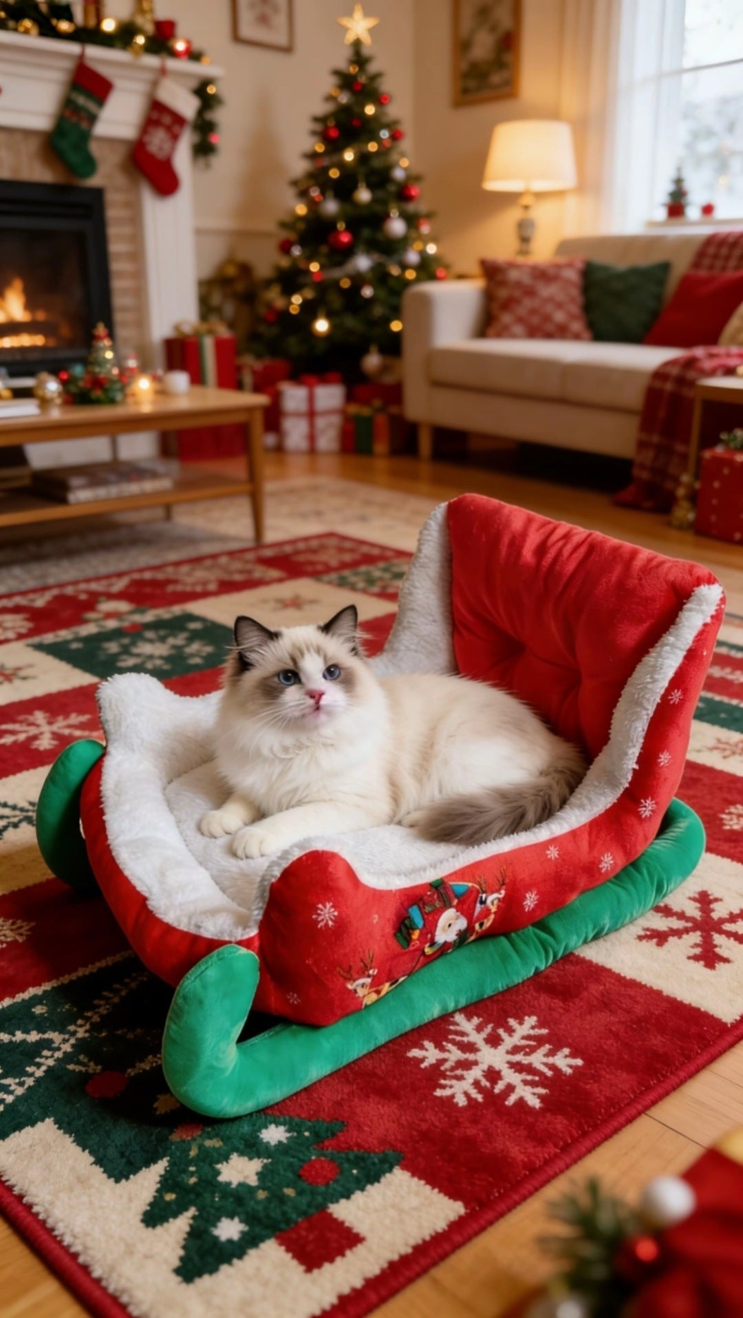 Christmas Sleigh Pet Bed Jane's Pet Boutique