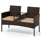 Patio Loveseat 2-Seat Conversation Set with Coffee Table