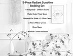 DaDa Bedding Sunshine Yellow Hummingbird Floral Bed in a Bag Set