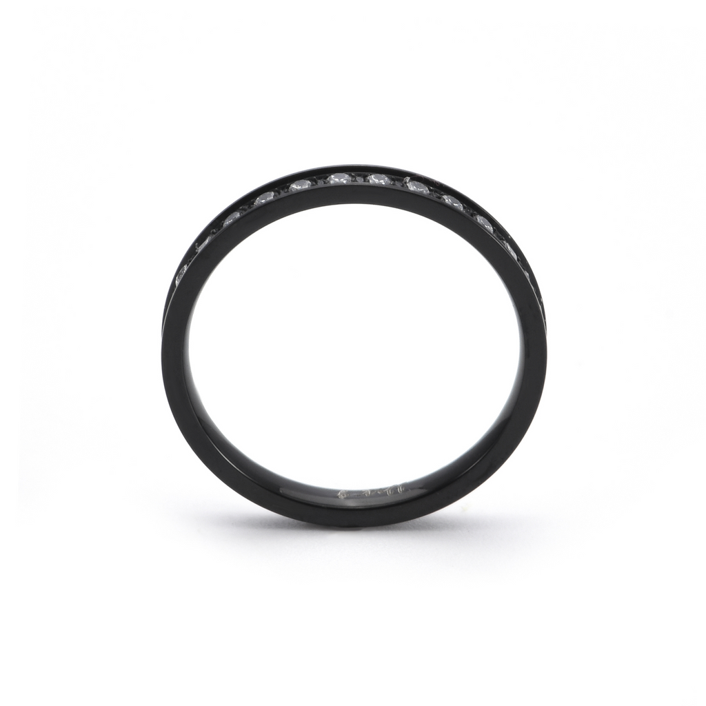 RG111B B.Tiff Black Stacking .01 ct Eternity Ring [Thin Band]