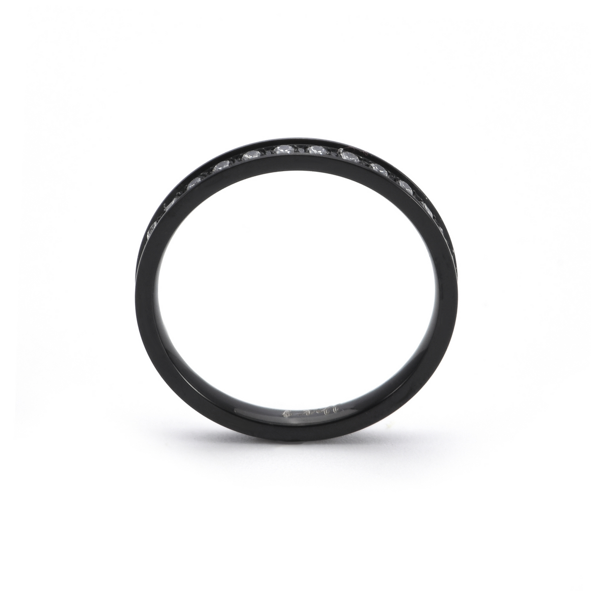 RG111B B.Tiff Black Stacking .01 ct Eternity Ring [Thin Band]