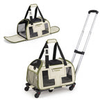 Rolling Pet Carrier with Wheels & Telescopic Handle