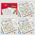32 Pages Children's Hidden Object Coloring Book | Interactive Educational Matching Game