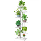 7-Tier Metal Plant Stand Indoor Outdoor Flower Shelf Multi-Layer Display Rack, Space-Saving Organizer for Living Room Balcony