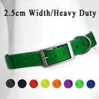 2.5cm Wide Heavy Duty TPU Dog Collar Waterproof Hunting Adjustable Pet Collar 8 Colors For Large Medium Dogs Outdoor Training