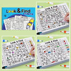 32 Pages Children's Hidden Object Coloring Book | Interactive Educational Matching Game