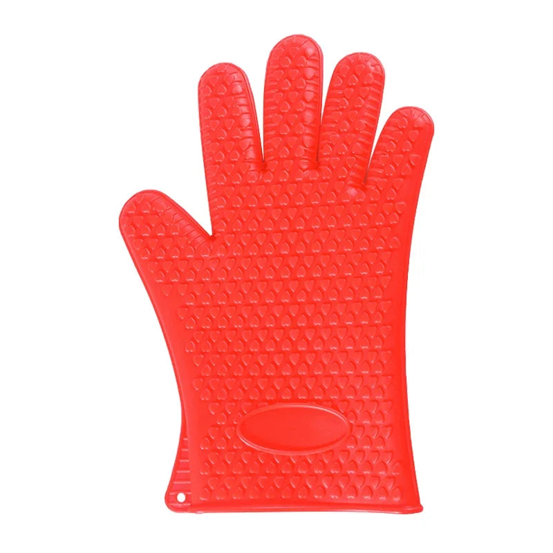 Silicone Oven Mitt | Heat Resistant Gloves with Full Finger and Wrist Protection