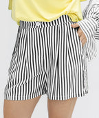 Trouser Shorts, Black Stripes
