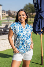 The Nicole V-Neck Top, Floral