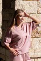 Butter Soft V-Neck Top, Pink