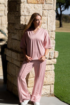 Butter Soft V-Neck Top, Pink