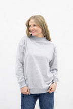 Mock Neck Sweatshirt, Grey