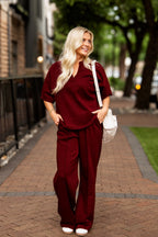 Butter Soft V-Neck Top, Maroon