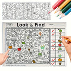 32 Pages Children's Hidden Object Coloring Book | Interactive Educational Matching Game