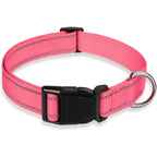 1PC Reflective Dog Collar with Buckle Adjustable Safety Nylon Collars for Small Medium Large Dogs