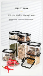 Sealed Jars Kitchen Grain Storage Organizer Large Tank Plastic Moisture-proof Storage Box Household Seasoning Jars Set
