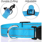 1PC Reflective Dog Collar with Buckle Adjustable Safety Nylon Collars for Small Medium Large Dogs