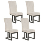 Upholstered Dining Chairs Set of 4 with Rubber Wood Legs