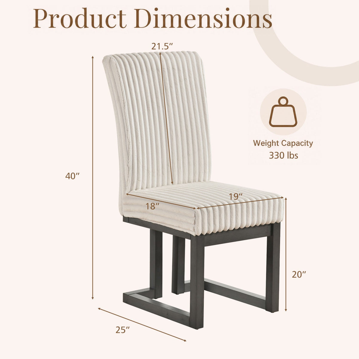 Upholstered Dining Chairs Set of 4 with Rubber Wood Legs