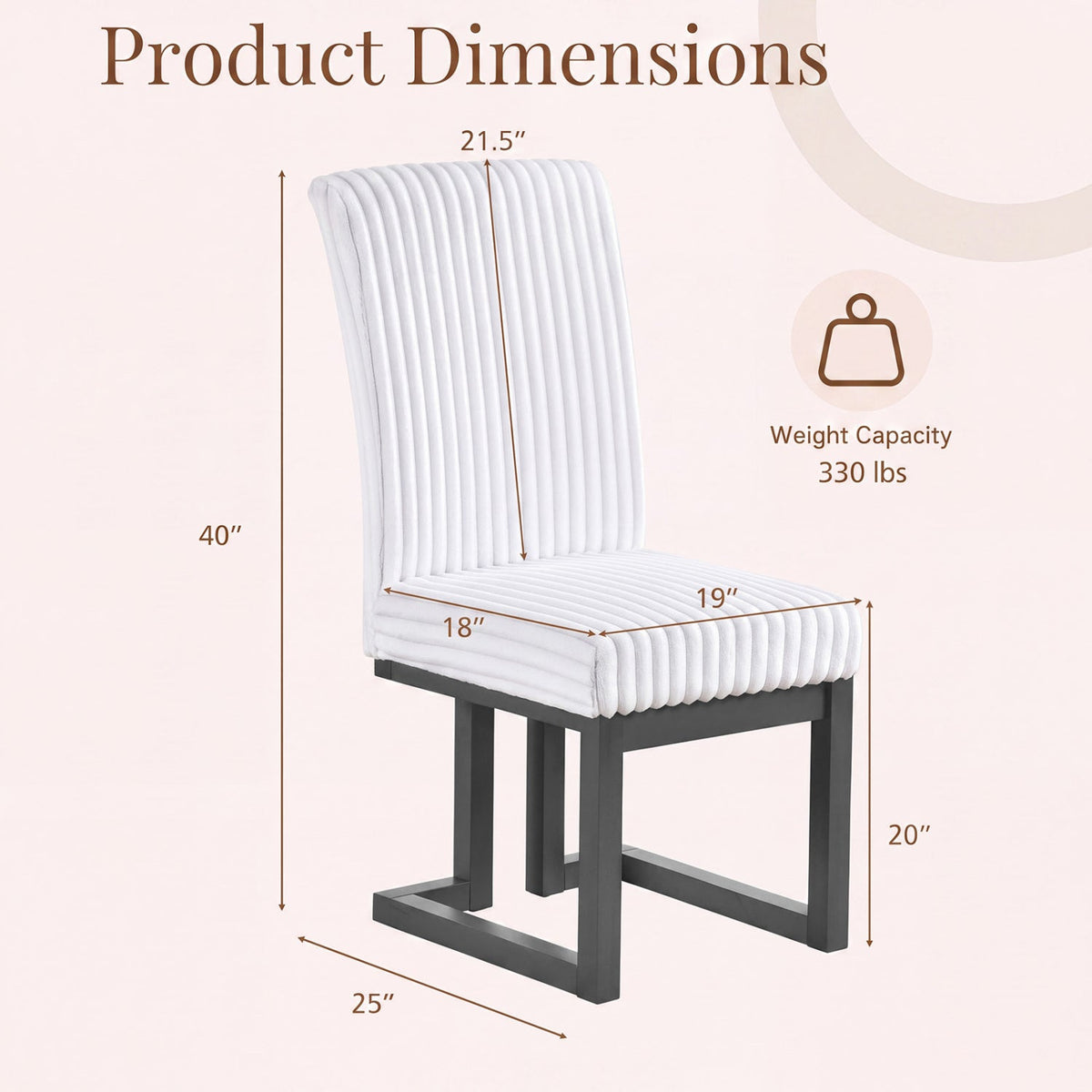 Upholstered Dining Chairs Set of 4 with Rubber Wood Legs