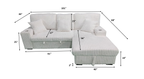 Venice Ivory Corduroy Storage Sleeper Sectional w/ Dual Cupholders & USB Ports