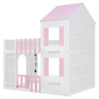 Full Over Full House Bunk Bed Space-Saving Bedroom Furniture