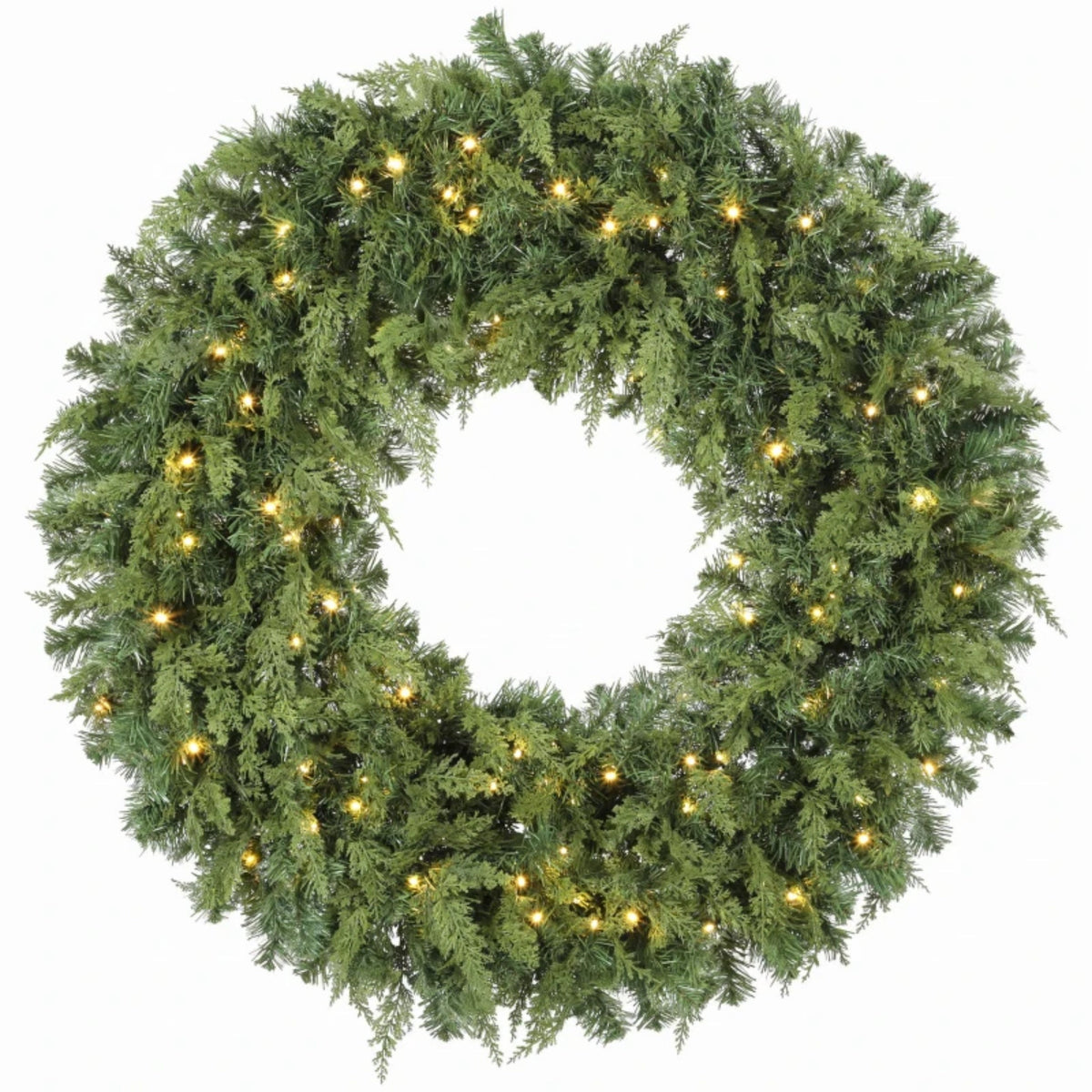 36-Inch Pre-Lit Crestwood Spruce Artificial Christmas Wreath with LED Lights - Green HouseOfZazla