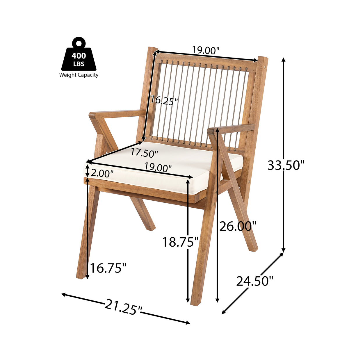 Expandable Acacia Wood Outdoor Dining Set with Rope Chairs - 7 Piece HouseOfZazla