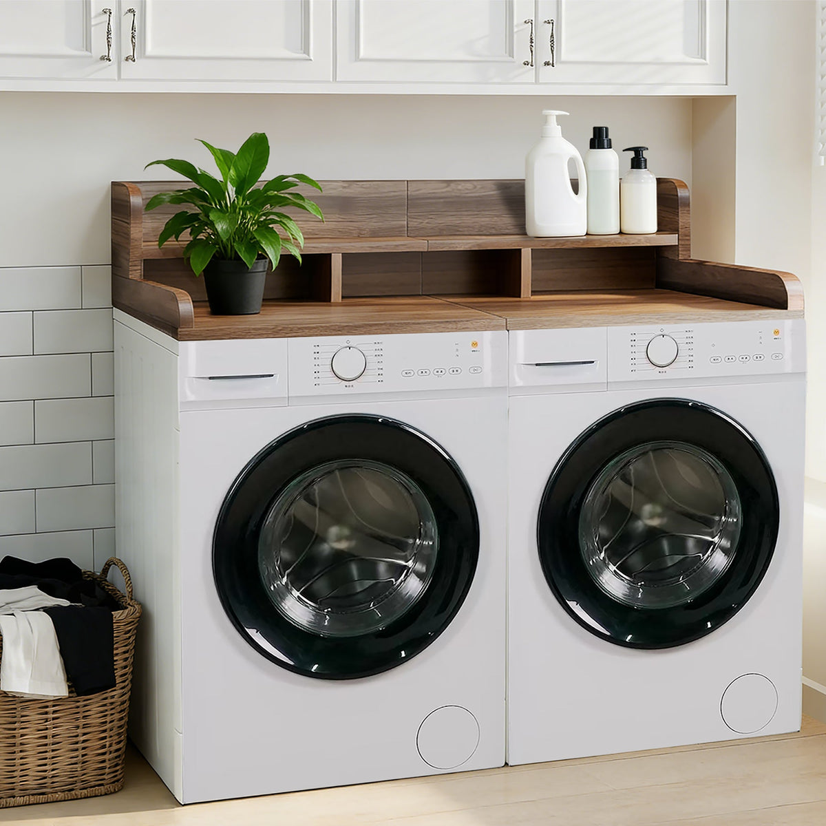 Walnut Washer Dryer Countertop with Non-slip Pads HouseOfZazla