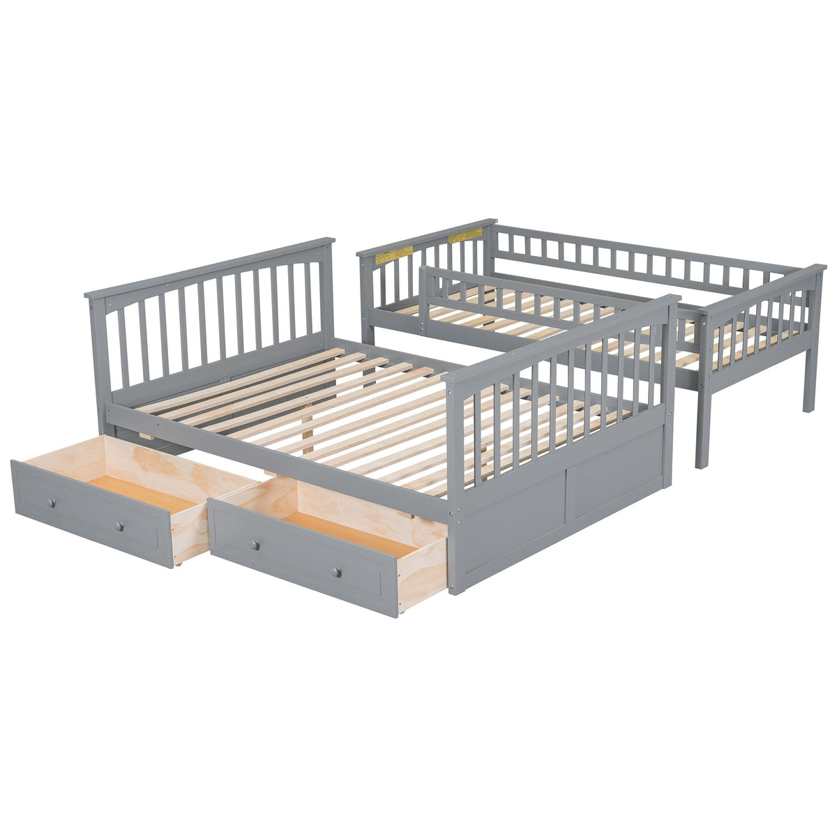 Convertible Storage Bunk Bed with Drawers - Twin Over Full HouseOfZazla