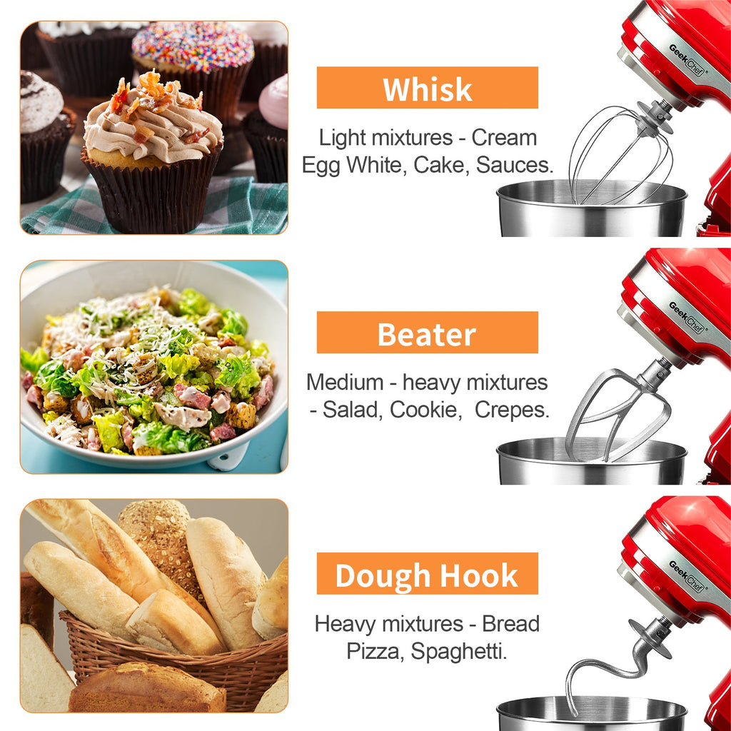Geek Chef Electric Stand Mixer, 4.8QT 12 Speeds