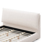 Upholstered Platform Bed Frame with Oversized Plush Pillow Headboard