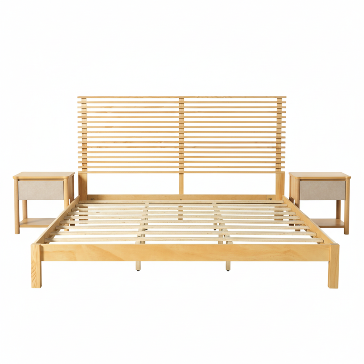 Premium Solid Wood King Size Bed Frame with Headboard HouseOfZazla
