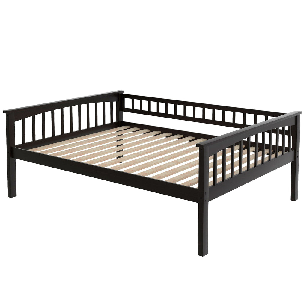 Full Over Full Bunk Bed with Drawers - Gray