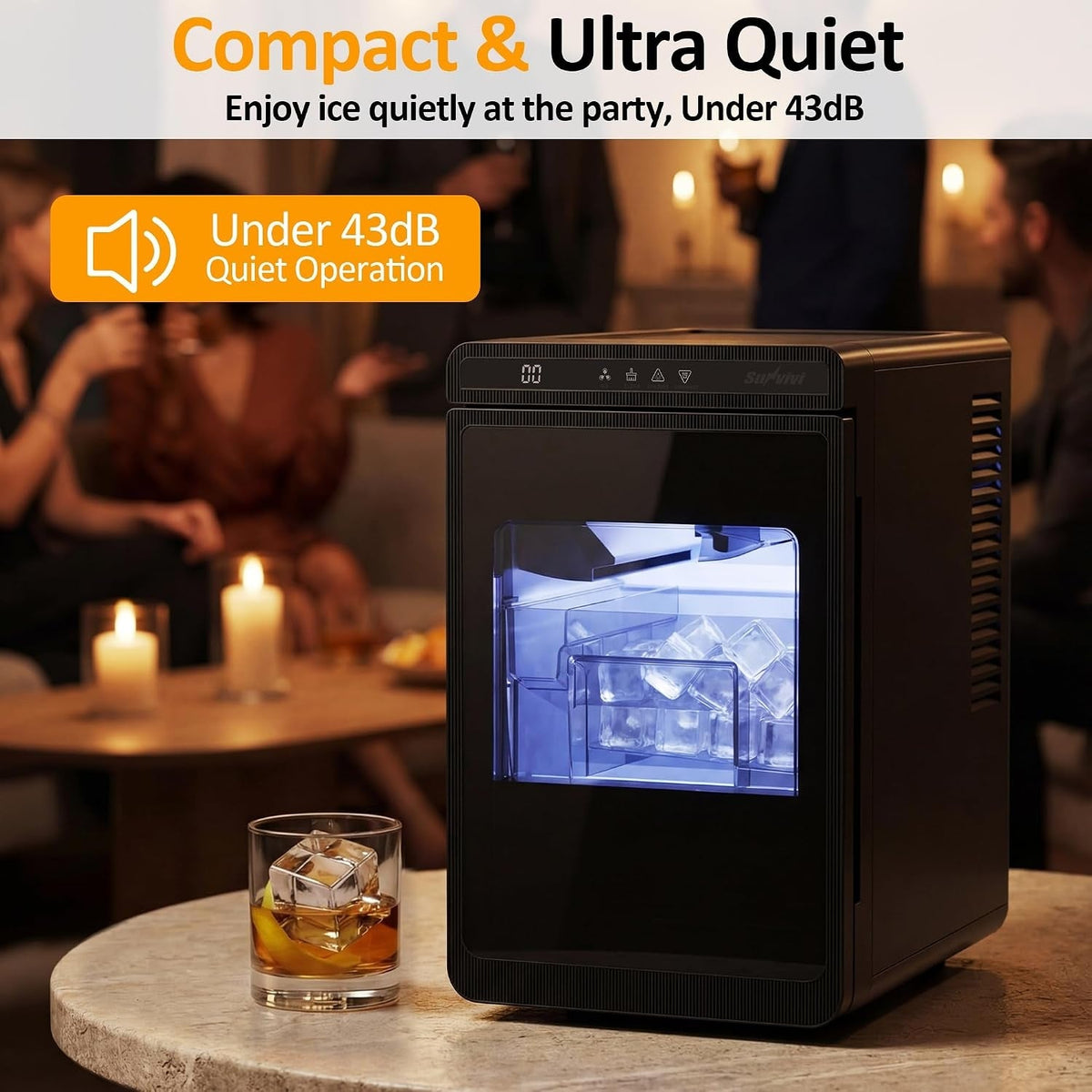 Clear Ice Maker, Compact Countertop Ice Machine HouseOfZazla