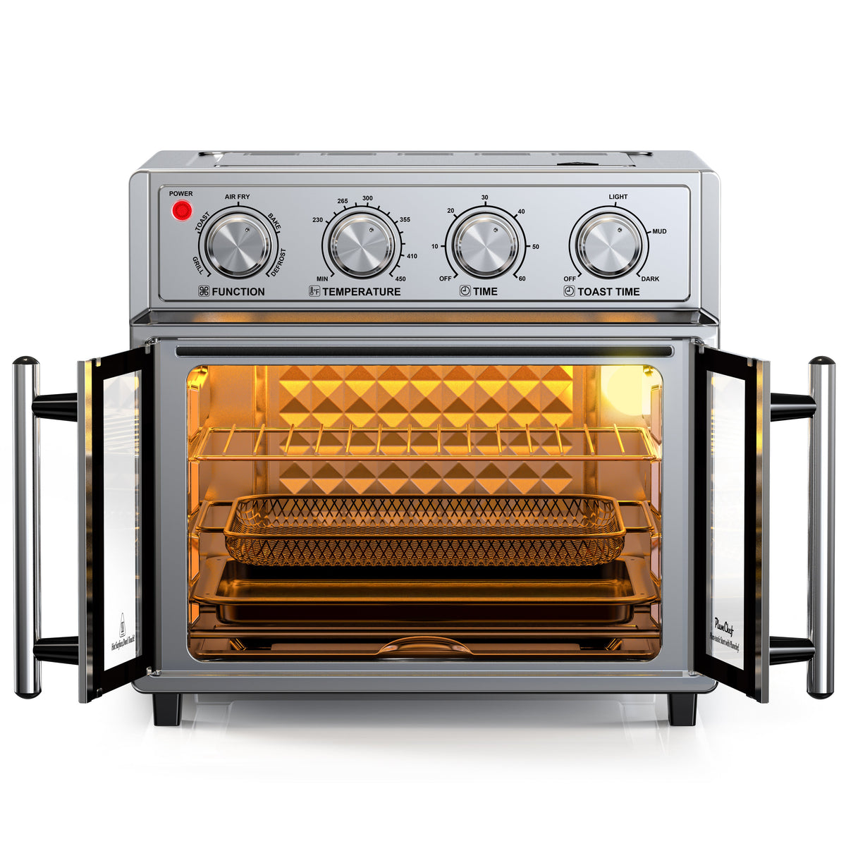 PlumChef 26QT Extra-Large French Double-Door Air Fryer Convection Toaster Oven