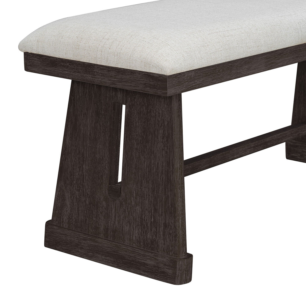 6 Piece Dining Room Set with Upholstered Chairs & Padded Bench - Light or Dark Brown HouseOfZazla