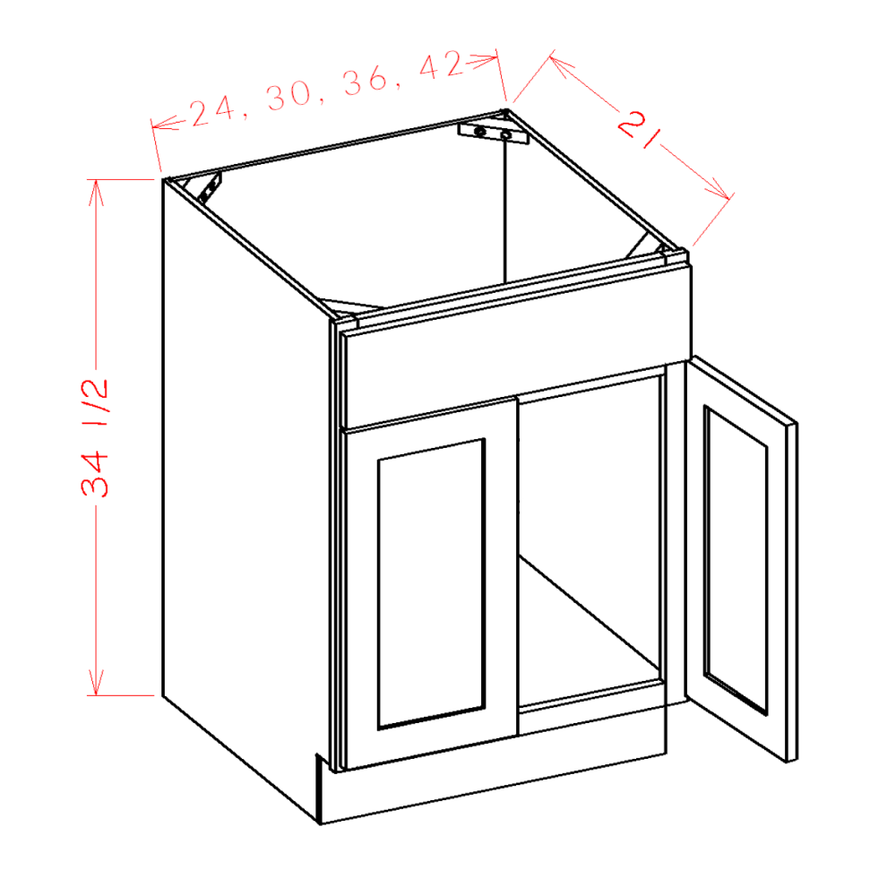 Maple Unfinished 36" Bathroom Vanity Sink Base Cabinet