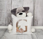 Animal Printed Pillow Cover Cartoon Giraffe Fox Bunny White Seat Polyester Decorative Cushion Cover Sofa Kids Room Alphabet Pillow Cover With Cute Animals Pillow Cases Outdoor Indoor Square Cushion Covers For Home Sofa Couch 45x45cm
