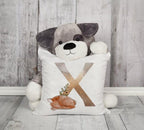 Animal Printed Pillow Cover Cartoon Giraffe Fox Bunny White Seat Polyester Decorative Cushion Cover Sofa Kids Room Alphabet Pillow Cover With Cute Animals Pillow Cases Outdoor Indoor Square Cushion Covers For Home Sofa Couch 45x45cm
