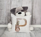 Animal Printed Pillow Cover Cartoon Giraffe Fox Bunny White Seat Polyester Decorative Cushion Cover Sofa Kids Room Alphabet Pillow Cover With Cute Animals Pillow Cases Outdoor Indoor Square Cushion Covers For Home Sofa Couch 45x45cm
